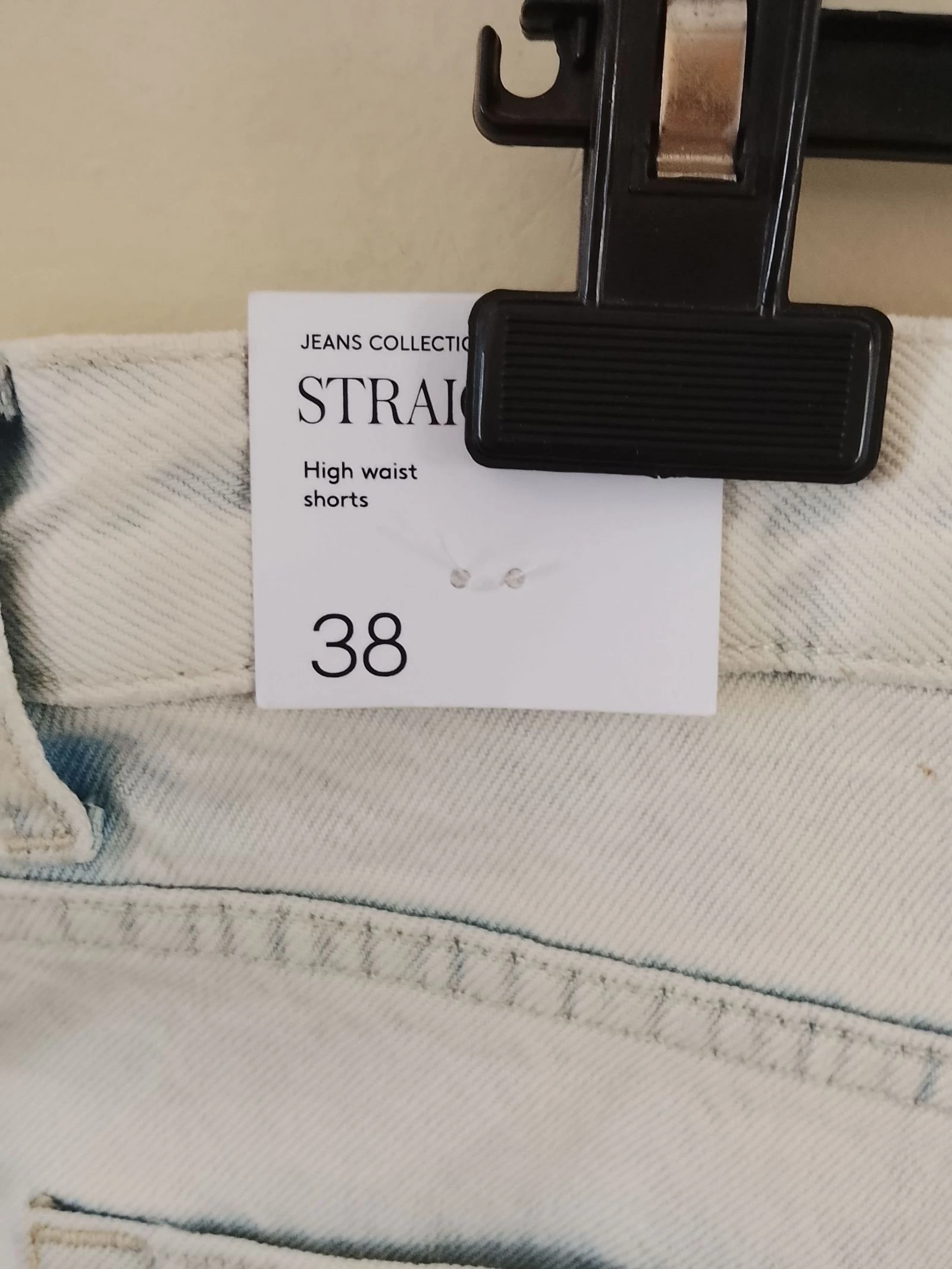👒 Nieuw met etiket Mango Maat 38 Korte rechte hoge taille lichtblauw verbleekt effect nieuwe prijs 39 e 👒 – photo 5
